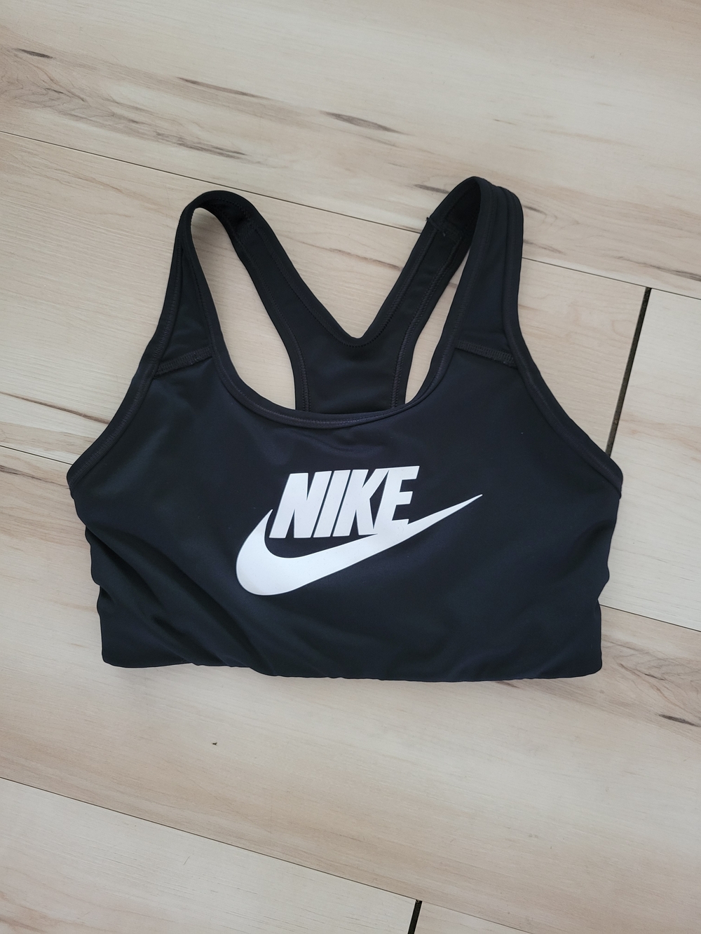 Nike Black Sports Bra with White Swoosh Logo